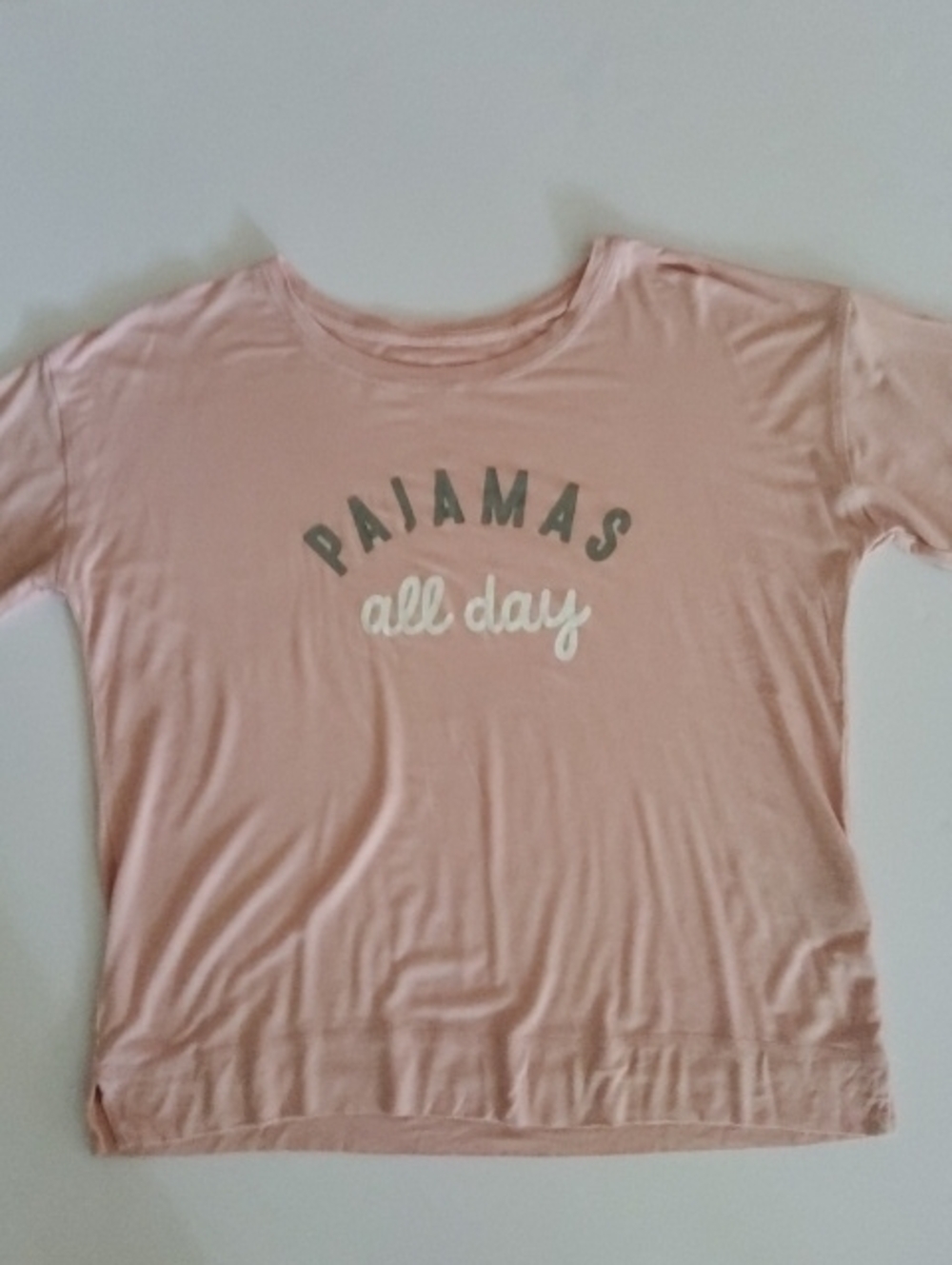 Pink 'Pajamas all day' Graphic Sleep Top M/L
